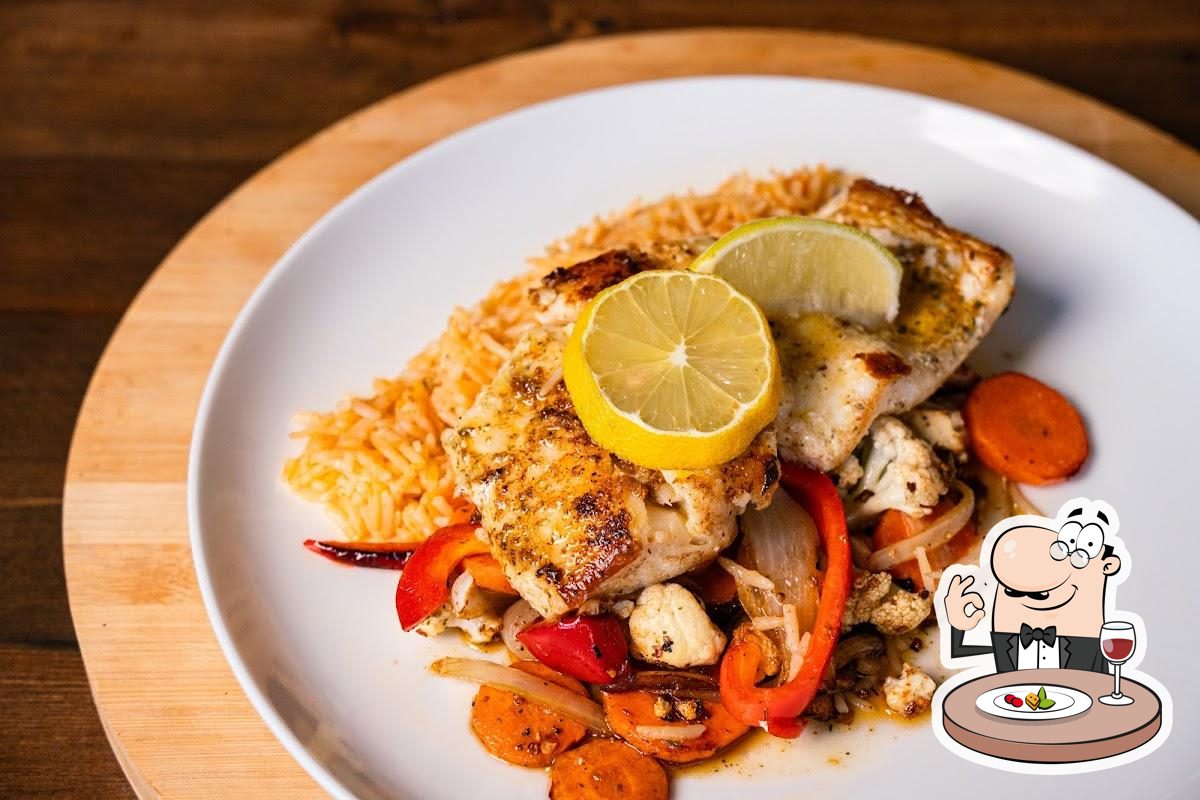 Portuguese grilled fish and vegetables